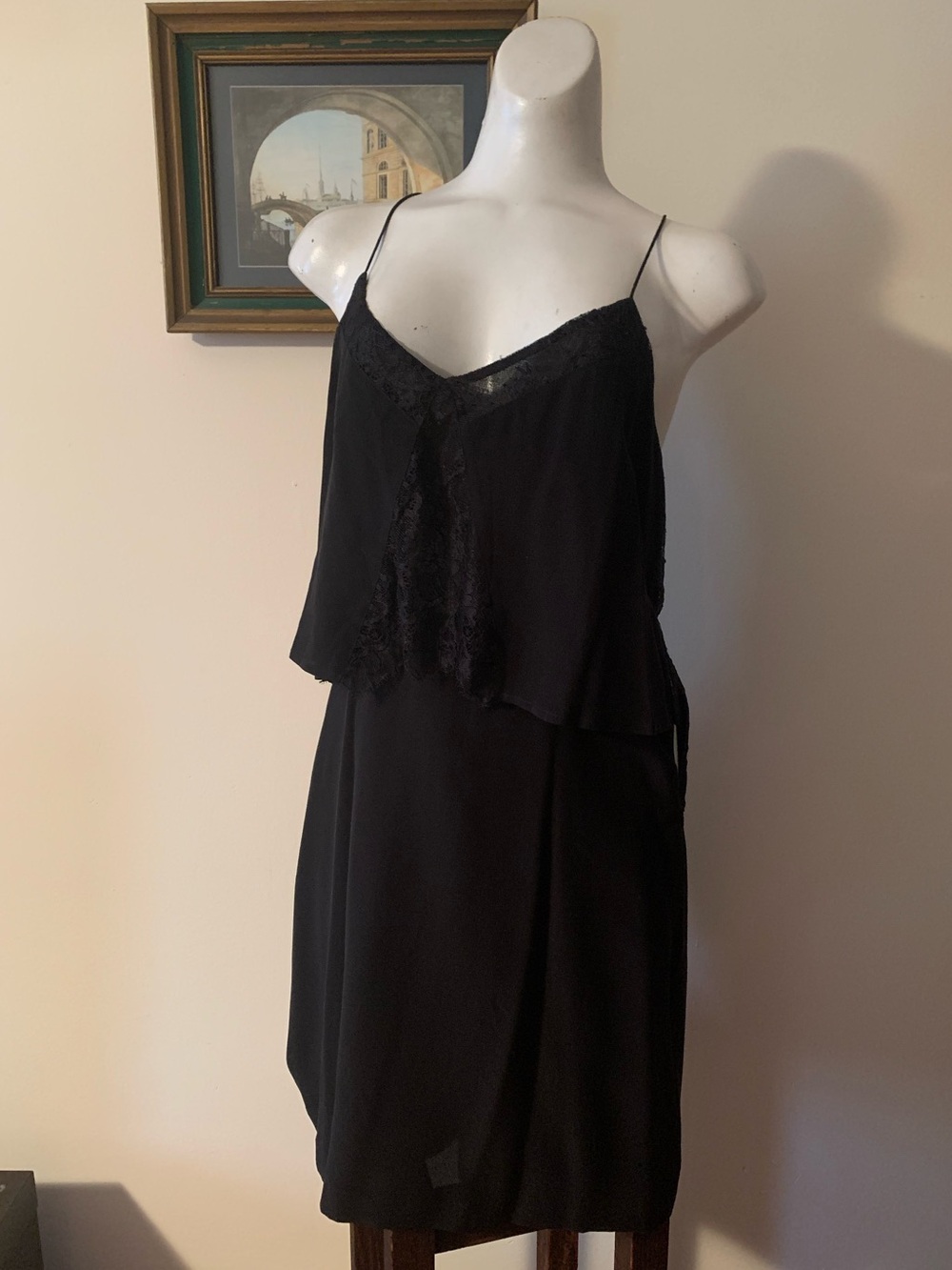 Madewell Black Lace-Trim Slip Dress